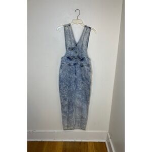 Vintage 1980s Don't Stop‎ Acid Wash Maternity Overalls